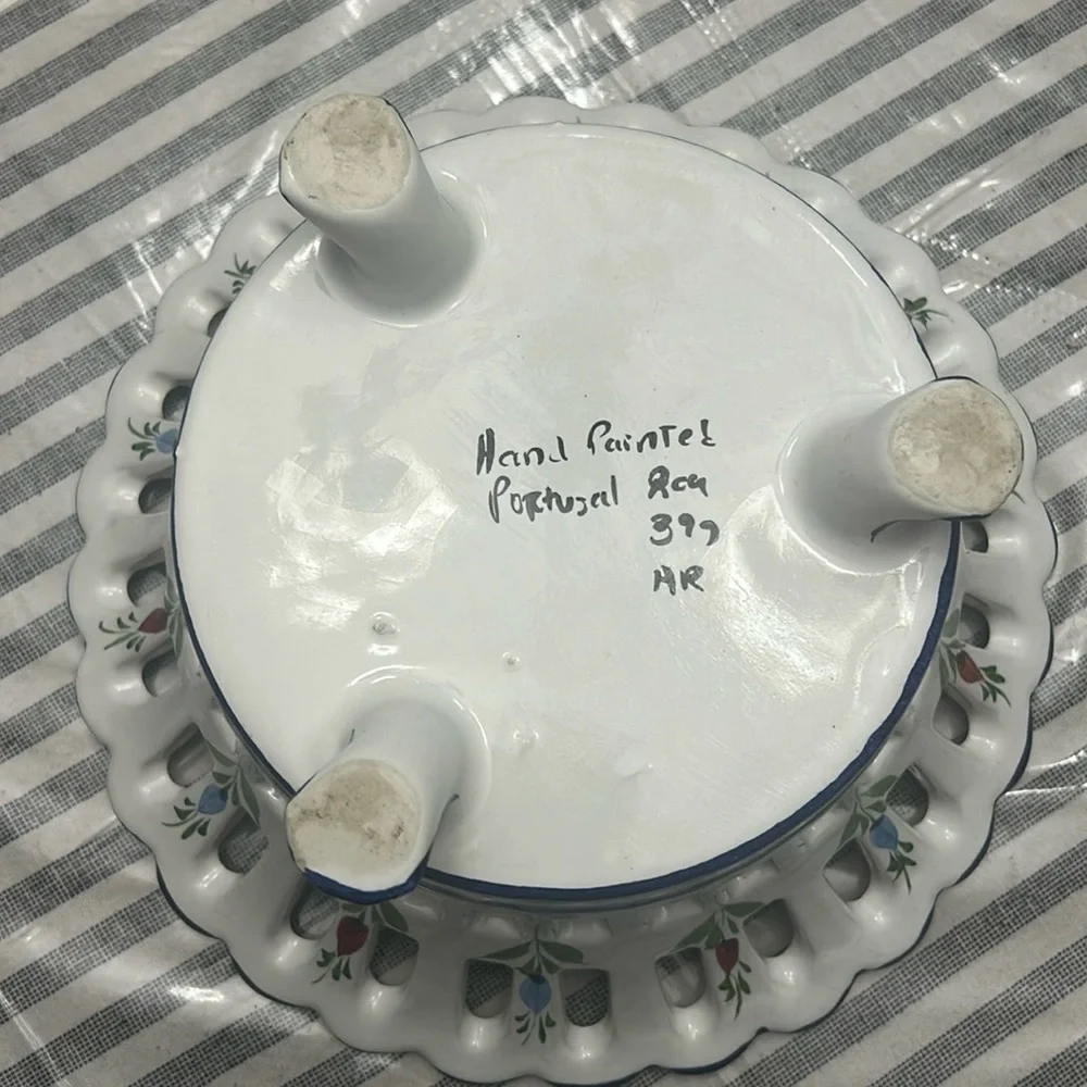Vintage Portuguese RETICULATED BASKET